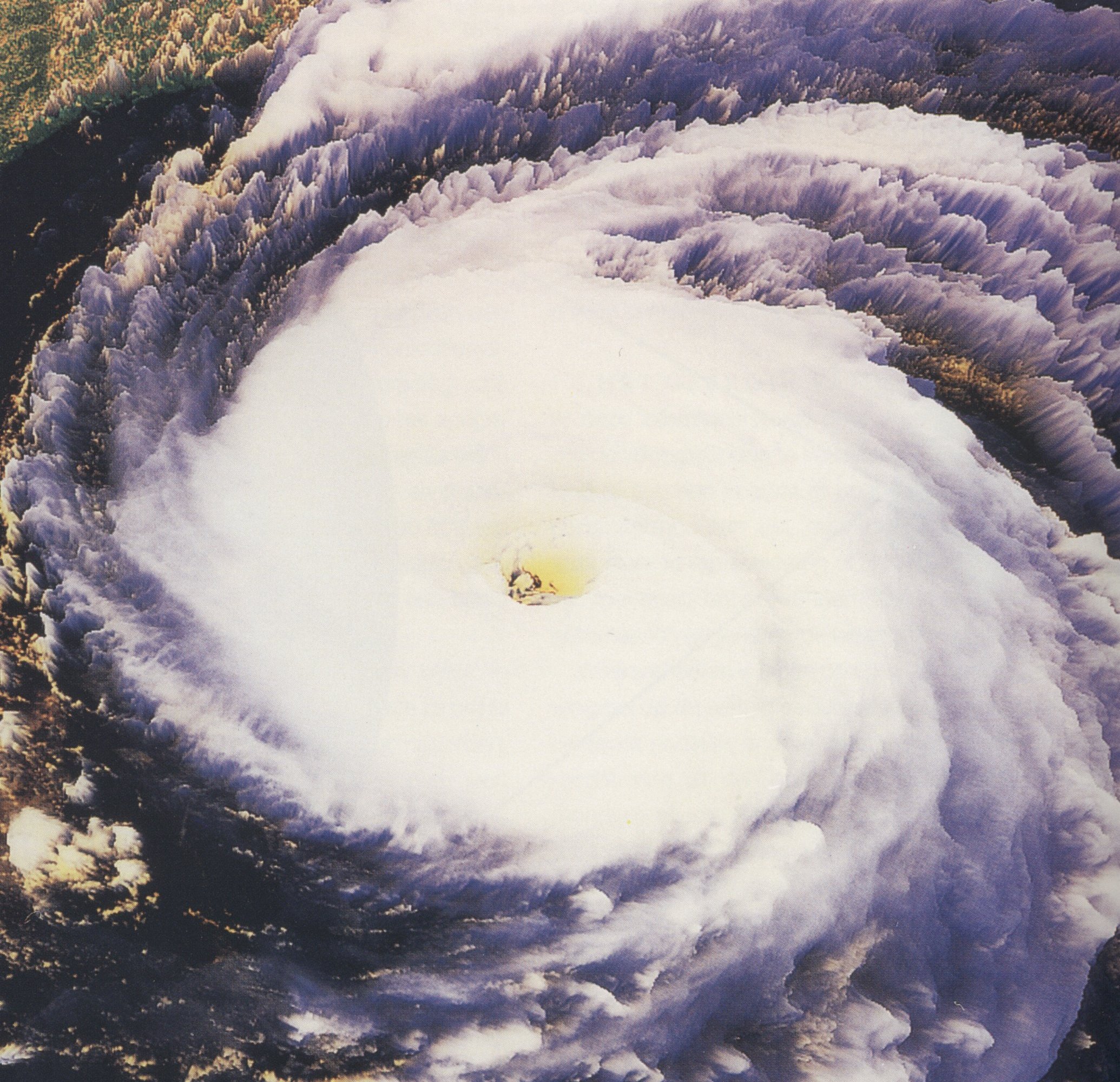 satelietfoto van de orkaan Fran, genomen door de Goes-8 van NOAA in 1996